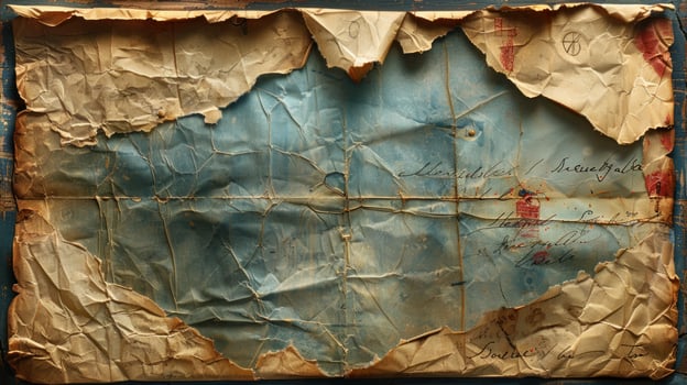 Fragmented Antique Letter with Torn Edges and Handwritten Script photo