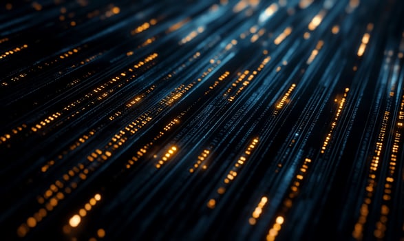 Abstract data stream. Dynamic digital code. Rapidly moving lines of data photo