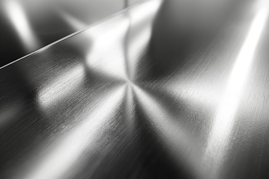 Close-up view of a brushed metallic surface, showcasing intricate patterns and reflections. photo