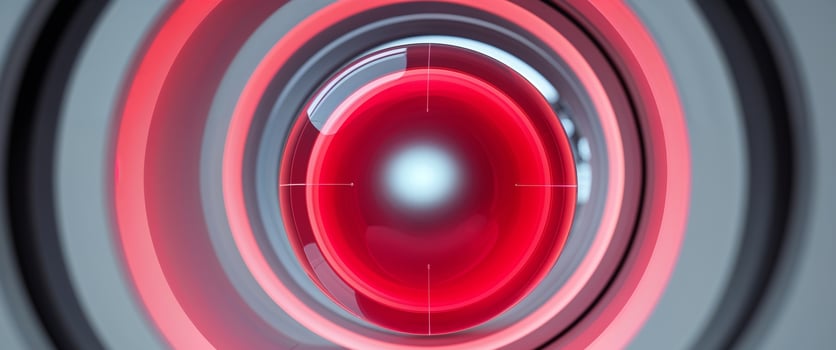 A red lens with a black background photo