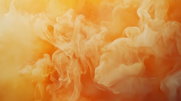 Swirling Smoke Cloud on Orange Background Creates an Abstract Dreamy Effect photo