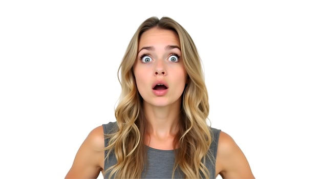 A woman with a surprised expression on her face photo