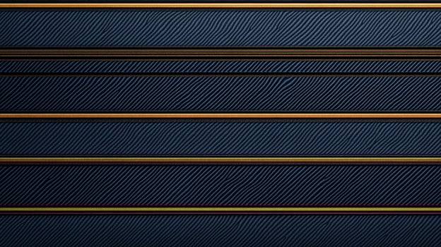 Dark Blue Ribbed Surface with Gold Striped Accents and Linear Pattern photo
