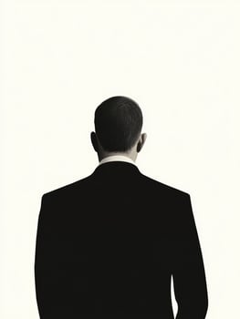 Man in Suit Standing with Back Facing Minimalist Business Concept photo