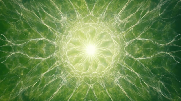A radiant abstract illustration featuring glowing energy patterns. photo