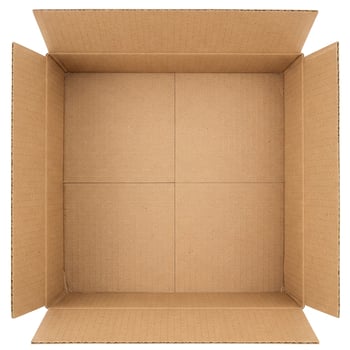 An empty cardboard box on a white background photo