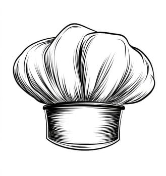 Chef Hat Illustration Artistic Black and White Design Element for Culinary Projects photo