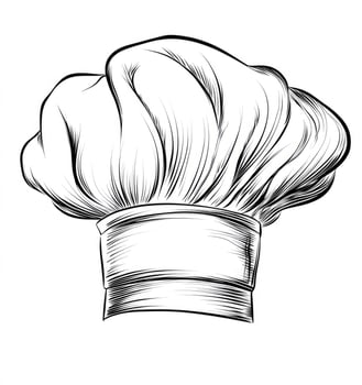 Chef's Hat Illustration with Line Art Style for Culinary Projects photo