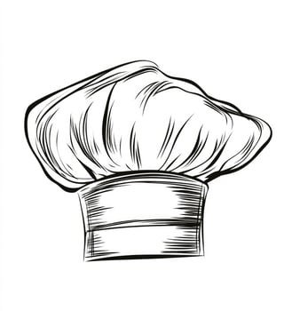 Chef Hat Graphic Illustration in Black and White Line Art Style photo