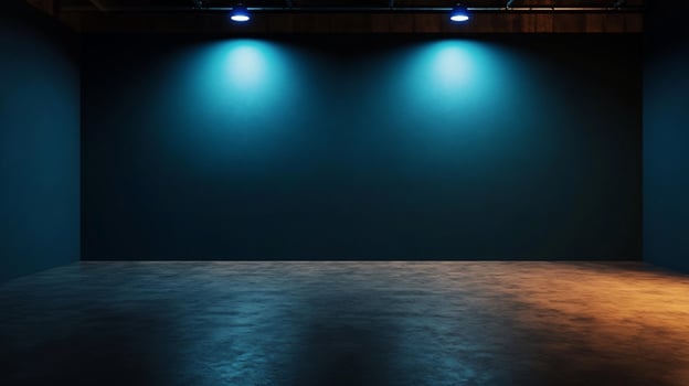Empty industrial space with accent lighting photo