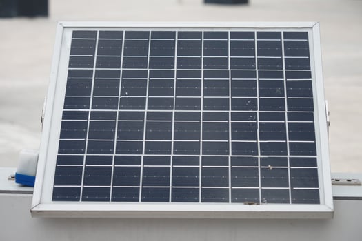 Solar panel installed at an outdoor location for energy generation photo