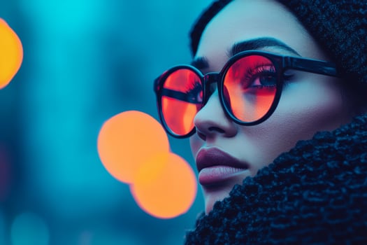 Captivating gaze in urban twilight vibes photo