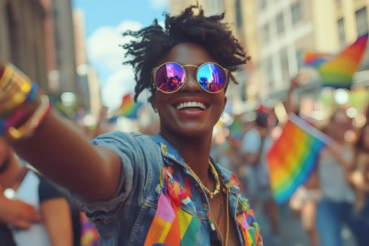 Celebrating pride with joy and vibrant colors photo