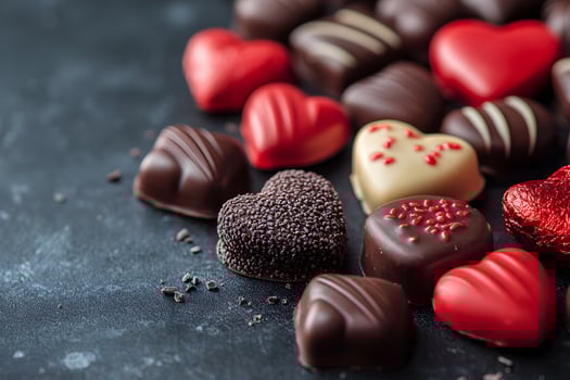 Assorted Heart-Shaped Chocolates for Valentine's Day Gift Ideas photo