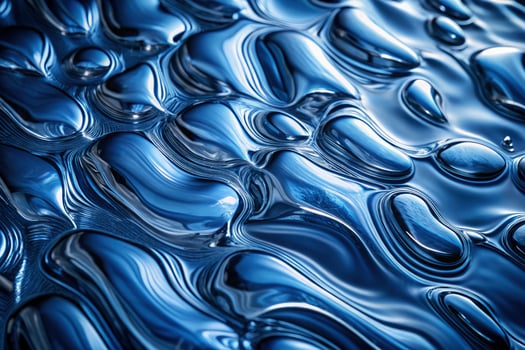 Captivating reflections dance on tranquil blue water surface in serene natural setting photo