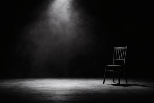 Solitude of a single chair under spotlight photo