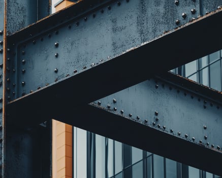 Steel beams craft dynamic lines, powered by AI photo