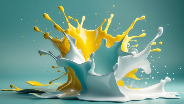 A splash of yellow and blue liquid photo