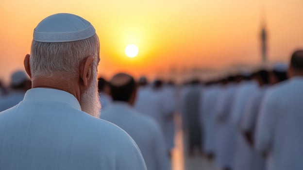Sunset prayers unite worshippers photo