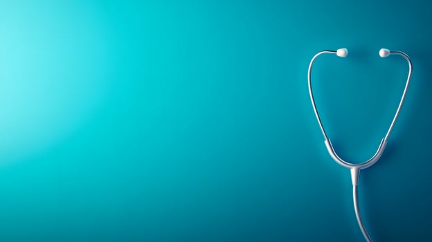 Listening device over aqua background photo