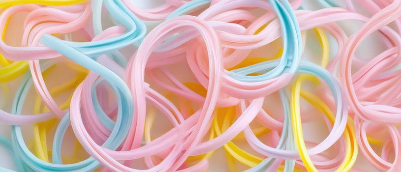 A bunch of colorful rubber bands photo