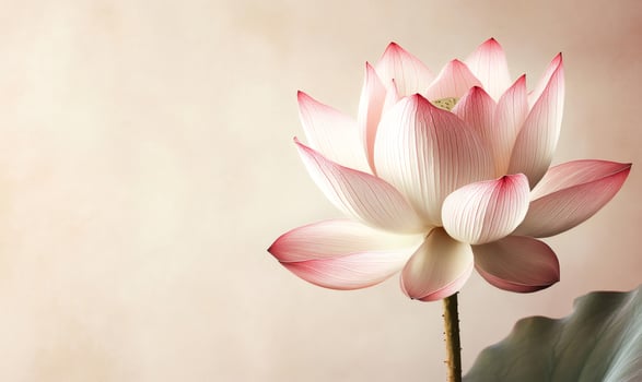 Beautiful pink lotus flower blooming with elegance and grace, creating a serene and peaceful atmosphere photo