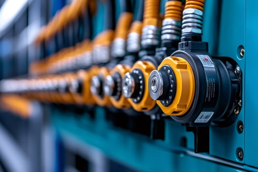 Industrial automation machinery with pneumatic connectors ensuring seamless operation photo