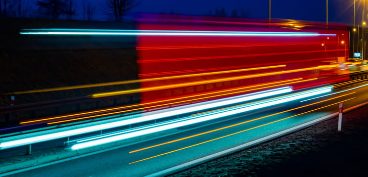 lights of cars at night photo