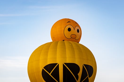 Yellow hot air balloons photo