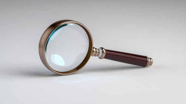 Antique Brass Magnifying Glass on Gray Surface photo