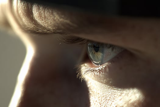 A close up of a person's eye photo