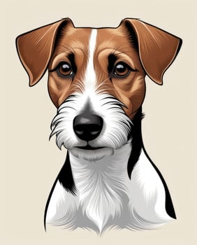 Portrait of Jack Russell Terrier with Detailed Fur and Focused Expression photo