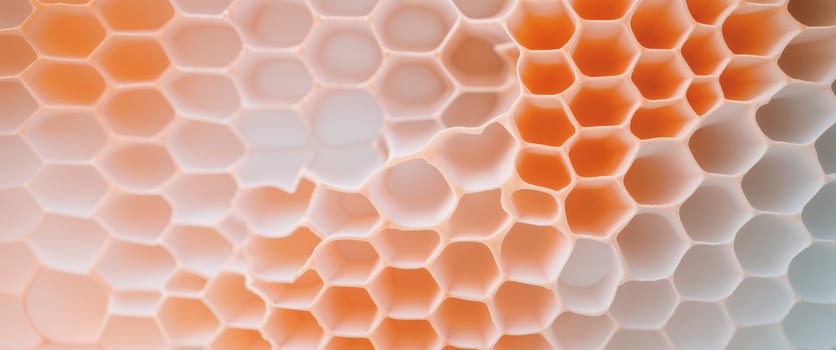 Abstract modern orange honeycomb background. photo