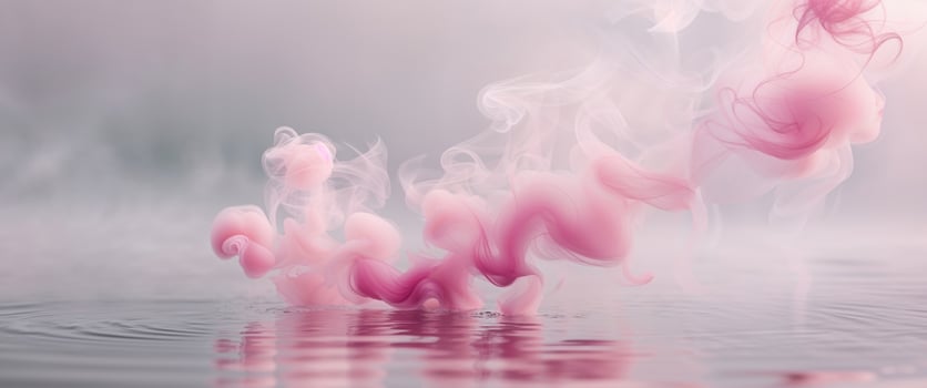 Pink smoke floating in water with a pink background photo