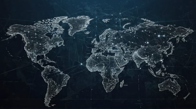 World Map Network Connection Digital Illustration Globe Connectivity Concept photo