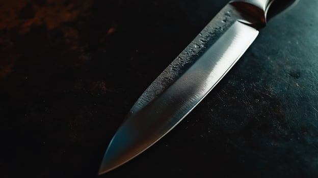 Close-up of a sharp blade knife photo