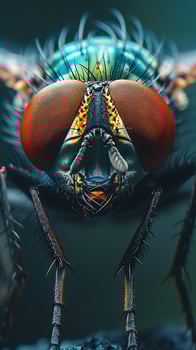 A close up of a fly with red eyes photo
