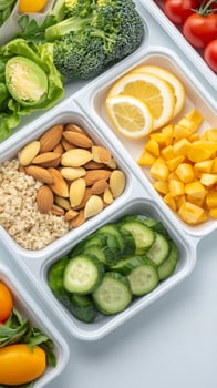 Healthy vibrant meal prep colorful compartments photo