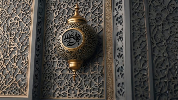 Hanging Arabic Lantern Lamp with Intricate Patterns and Detailed Design photo