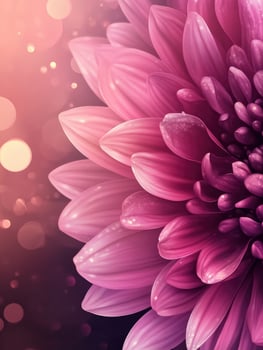 Detailed Pink Flower Petals with Bokeh Lights Close-up Soft Style photo
