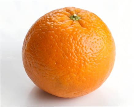 Whole Orange Isolated on Full White Background. photo