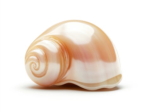 Beautiful natural spiral shell resting on a smooth surface photo