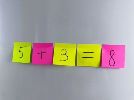 Simple example from mathematics for teaching child from early age photo