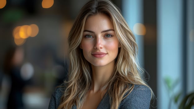 Confident CEO Engaging with Team in Modern Office Setting photo