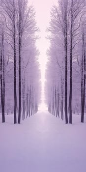 A purple and pink forest with trees photo