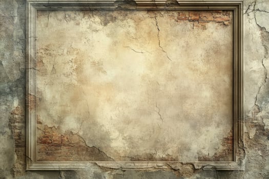 Old frame on the wall with a grunge texture photo