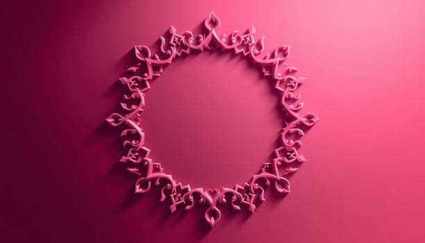 Elegant Pink Floral Frame Design 3d Render photo