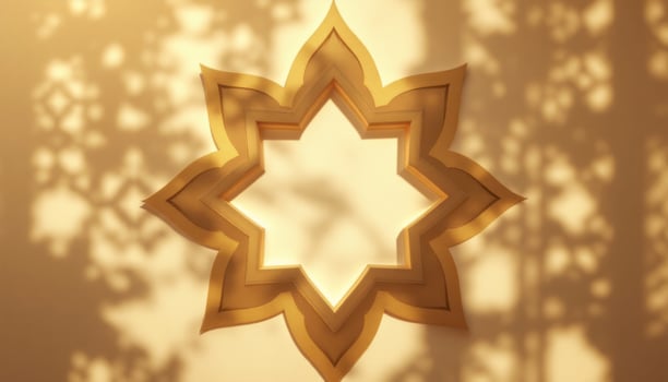Golden Starburst Design with Leaf Shadows Background photo