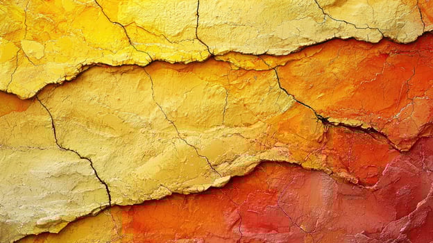 Abstract Cracked Paint Texture in Yellow and Orange Hues photo