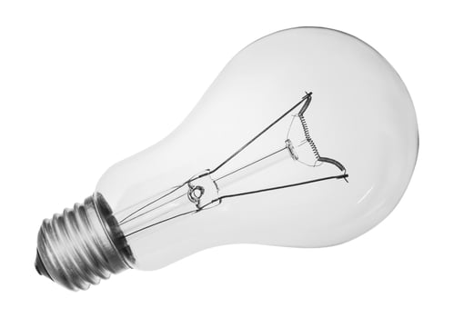 Electric incandescent lamp close up photo